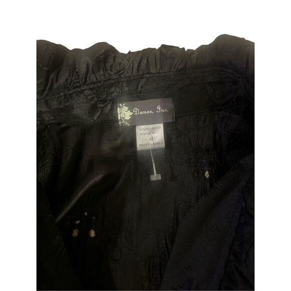 Damee Inc black jacket bubble collar cuff and hem sz Medium - Picture 5 of 5